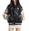 画像6:  Basic one-point logo embroidered stadium jumper Blouson baseball uniform jacket　 ユニセックス 男女兼用ベーシックワンポイントエンブレムスタジアムジャンパー スタジャン MA-1 ボンバー ジャケット ブルゾン (6)