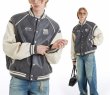 画像5:  Basic one-point logo embroidered stadium jumper Blouson baseball uniform jacket　 ユニセックス 男女兼用ベーシックワンポイントエンブレムスタジアムジャンパー スタジャン MA-1 ボンバー ジャケット ブルゾン (5)