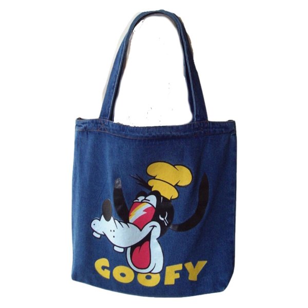 画像1: Unisex GOOFY denim tote shoulder shopping bag　ユニセックス　男女兼用 GOOFYデニムトートショルダーショッピングバッグ (1)