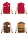 画像2: American Street Burger Fries Baseball Uniform jacket Blouson baseball uniform jacket　 ユニセックス 男女兼用バーガーフライスタジアムジャンパー スタジャン MA-1 ボンバー ジャケット ブルゾン (2)