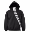 画像2: Unisex Three Stripe Diagonal Zipper Hoodie Jacket,　 男女兼用  斜めジップアップ3ラインフーディ　パーカー (2)