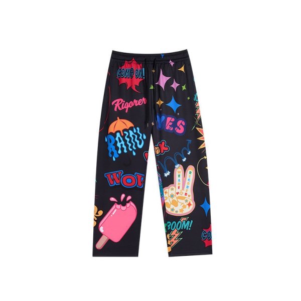 画像1: Unisex Pop Design Monogram sweatpants trousers 男女兼用　ユニセックス　ポップなデザイン　総柄　モノグラム　スウェット　パンツ (1)