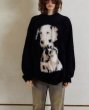 画像3: Unisex  Dalmatian knitted round neck sweater knit　 ユニセックス　男女兼用　ダルメシアン編み込みラウンドネック セーター ニット (3)