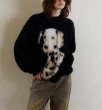 画像2: Unisex  Dalmatian knitted round neck sweater knit　 ユニセックス　男女兼用　ダルメシアン編み込みラウンドネック セーター ニット (2)