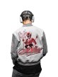 画像2: Unisex Hip Hop Demon Embroidery Basketball Stadium JumperBaseball Uniform jacket Blouson baseball uniform jacket　 ユニセックス 男女兼用ヒップホップデーモン刺繍 バスケットボールスタジアムジャンバー スタジャン MA-1 ボンバー ジャケット ブルゾン (2)