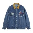 画像2: Unisex washed patch embroidered denim jacket 　 ユニセックス 男女兼用デニムエンブレム＆刺繍ジャケット ブルゾンGジャン (2)