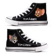 画像1: Men's high cut lace-up Tom and Jerry Sneakers shoes ユニセックス男女兼用 キャンバス ハイカット レースアップ ハイトップ トムとジェリースニーカー (1)