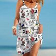 画像5: Women's Mickey and Minnie mouse comic cartoon printed Cami Tank Dress  ミッキー ミニー グラフィックペイント キャミソール ワンピース ドレス　オーバーサイズ (5)