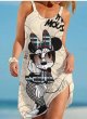 画像13: Women's Mickey and Minnie mouse comic cartoon printed Cami Tank Dress  ミッキー ミニー グラフィックペイント キャミソール ワンピース ドレス　オーバーサイズ (13)