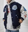 画像4: Unisex Achock Baseball Embroidered Stadium Jumper Baseball Uniform jacket Blouson  jacket　 ユニセックス 男女兼用Achockベースボール刺繍スタジアムジャンバー スタジャン MA-1 ボンバー ジャケット ブルゾン (4)