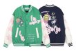 画像2: Unisex Bugs Bunny Embroidery Stadium Jumper Baseball Uniform jacket Blouson  jacket　 ユニセックス 男女兼用バッグス・バニー刺繍スタジアムジャンバー スタジャン MA-1 ボンバー ジャケット ブルゾン (2)