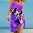 画像11: Women's Mickey and Minnie mouse comic cartoon printed Cami Tank Dress  ミッキー ミニー グラフィックペイント キャミソール ワンピース ドレス　オーバーサイズ (11)