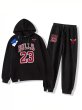 画像1: 24 Men& Women basketball team Bulls setup Hoodie and Pants Set  バスケットボールチームプリント セットアップユニセックス男女兼用スウェットフーディ＆パンツセット　ブルズ　 (1)