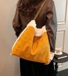 画像3: Sheepskin style quilted chain shoulder strap tote shoulder crossbody bag　シープスキンスタイルキルティング チェーンショルダーストラップトートショルダークロスボディバッグ (3)