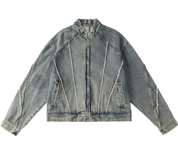 画像1: Raw Edge Wash Denim Zip-Up Jacket G-Jean blouson ユニセックス 男女兼用ローエッジウォッシュデニムジップアップジャケットGジャン ブルゾン (1)