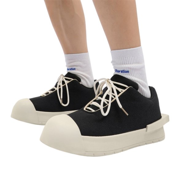 画像1: Men's Thick Soled Low Boots Sneaker ユニセックス 男女兼用 厚底 スニーカーブーツ (1)