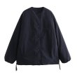 画像2: Women's Round neck cotton down jacket　ノーカラーラウンドネックコットンダウンジャケットコート (2)