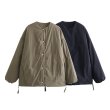 画像5: Women's Round neck cotton down jacket　ノーカラーラウンドネックコットンダウンジャケットコート (5)