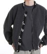 画像6: MADEEXTREME jacquard high-density wool texture retro stitching short zipper jacket flight jacket blouson ユニセックス 男女兼用 ジャカードウール テクスチャージッパージャンパー スタジャン ブルゾン (6)