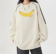 画像5: Banana alphabet logo print oversized long sleeve sweatshirt  ユニセックス 男女兼用バナナアルファベットロゴプリントオーバーサイズスウェットシャツ   トレーナー  (5)