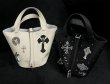 画像4: Metal Cross & Cross Paint Bucket Leather Tote Bag　メタルクロス＆クロスペイントバケットレザートートバッグ (4)