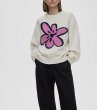 画像7: Flower motif knitted round neck sweater　男女兼用ユニセックスフラワーモチーフ編み込みクールネックセーター ニット (7)