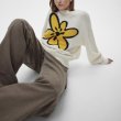 画像6: Flower motif knitted round neck sweater　男女兼用ユニセックスフラワーモチーフ編み込みクールネックセーター ニット (6)