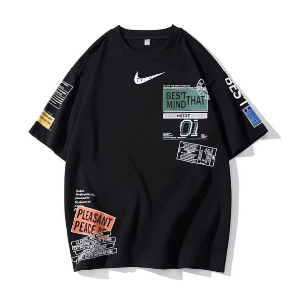 画像1: One Point Not Swoosh logo Printed Design Tee T shirt ユニセックス 男女兼用 ロゴ　プリント　Tシャツ　半袖 (1)