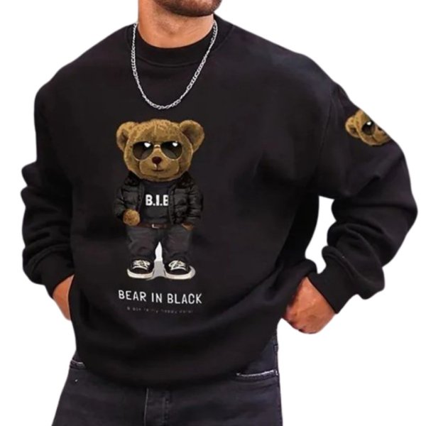 画像1: Glass Bear Print Hoodies & Sweatshirts　サングラスベアプリントフーディーパーカー ＆スウェット男女兼用 ユニセックス (1)