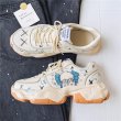 画像2: Unisex kaws graffiti lace-up sneakers ユニセックス 男女兼用 カウズ グラフィック レースアップ 厚底 スニーカー (2)