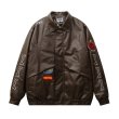 画像2: Pinocchi Vintage Western Cowboy Leather Brown Button Up Jacket ユニセックス男女兼用 ヴィンテージ風 ピノキオ レザージップアップ ジャケット スタジアムジャンパー スタジャン ブルゾン (2)