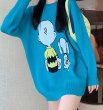 画像2: Charlie Brown & Snoopy Braided Pullover Tunic Sweater チャーリーブラウン＆スヌーピー編み込み プルオーバーセーターウール チュニックドレス ワンピース男女兼用 (2)