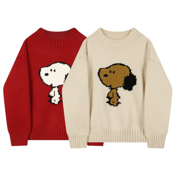 画像1: Deformer Snoopy Sweater デフォルメ スヌーピー ざっくり セーター (1)