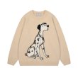 画像3: UnisexDalmatian  round neck sweater knit　 ユニセックス　男女兼用　ダルメシアンドッグ編み込みラウンドネックモヘアセーター ニット (3)