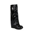 画像6: Shark Lock Split Long Boots wedge boots  シャークロック スプリット ウェッジソール ロングブーツ (6)