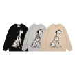 画像4: UnisexDalmatian  round neck sweater knit　 ユニセックス　男女兼用　ダルメシアンドッグ編み込みラウンドネックモヘアセーター ニット (4)