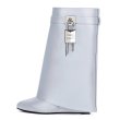 画像5: 24 Shark Lock Split Ankle Boots wedge boots  シャークロック スプリット ウェッジソール ミディアム丈ブーツ (5)