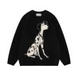 画像2: UnisexDalmatian  round neck sweater knit　 ユニセックス　男女兼用　ダルメシアンドッグ編み込みラウンドネックモヘアセーター ニット (2)