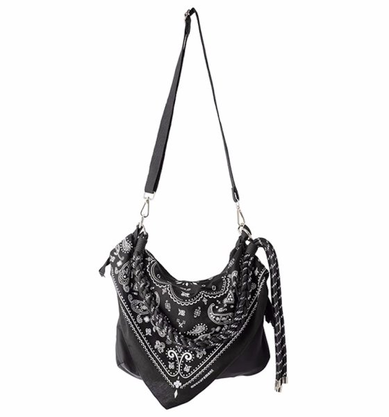 画像1: Bandana Paisley Crossbody Tote Shoulder Rope Bag　ペイズリーバンダナ柄トートショルダークロスボディロープバッグ (1)