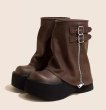 画像3: 24 Vintage Split Cover Ankle Boots wedge boots  ヴィンテージ加工 スプリット カバー アグリー ウェッジソール ミディアム丈ブーツ (3)