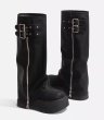 画像2: 24 Vintage Split Cover Long Boots wedge boots  ヴィンテージ加工 スプリット カバー アグリー ウェッジソール ロング丈ブーツ (2)