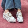 画像13: Rhinestone square buckle thick sole strass canvas sneakersShoes　ラインストーンスクエアバックル厚底ストラスキャンバススニーカーレースアップ レザースニーカー　シューズ　スニーカー (13)