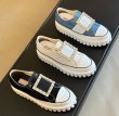 画像11: Rhinestone square buckle thick sole strass canvas sneakersShoes　ラインストーンスクエアバックル厚底ストラスキャンバススニーカーレースアップ レザースニーカー　シューズ　スニーカー (11)