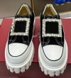 画像10: Rhinestone square buckle thick sole strass canvas sneakersShoes　ラインストーンスクエアバックル厚底ストラスキャンバススニーカーレースアップ レザースニーカー　シューズ　スニーカー (10)