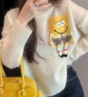 画像4: 3D Spongebob Point Round Neck Sweater Knit ３Dスポンジボブポイントラウンドネックセーターニット (4)