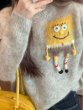 画像3: 3D Spongebob Point Round Neck Sweater Knit ３Dスポンジボブポイントラウンドネックセーターニット (3)