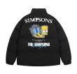 画像1: Simpson family pattern letter present print down jackets down  jacket　ユニセックス 男女兼用シンプソンファミリーパターン プリント レタープリント ダウンコートジャケット ブルゾン　 (1)