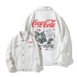 画像1: Tom and jerry denim Graffiti Coca-Cola Paint jacket トムとジェリー トム＆ジェリーペイント プリント  コカ・コーラ デニム Gジャン ジャケット (1)