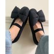 画像3: Bow Quilted padded down Flat ballet pumps shoes  レディース もこもこ リボン ダウン フラット バレエ シューズ パンプス (3)