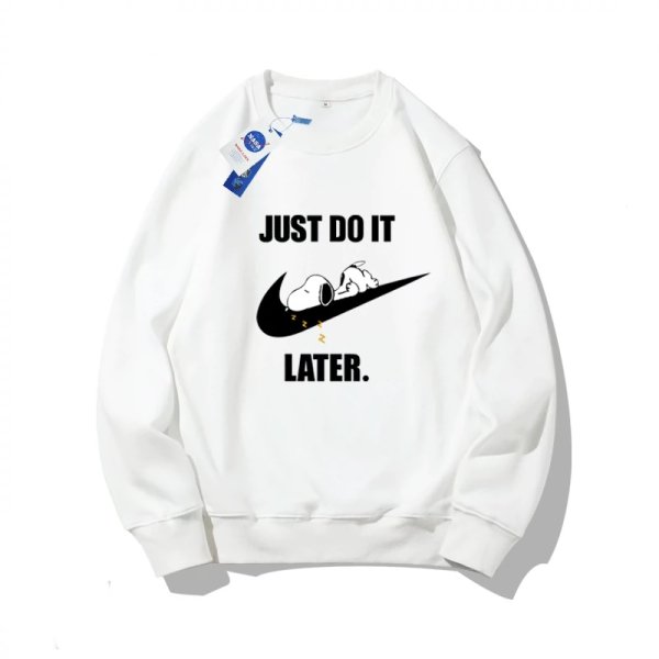 画像1: JUST DO IT LATER x Snoopy Sweat ユニセックス男女兼用 NASA × JUST DO IT LATER × スヌーピー トレーナー (1)